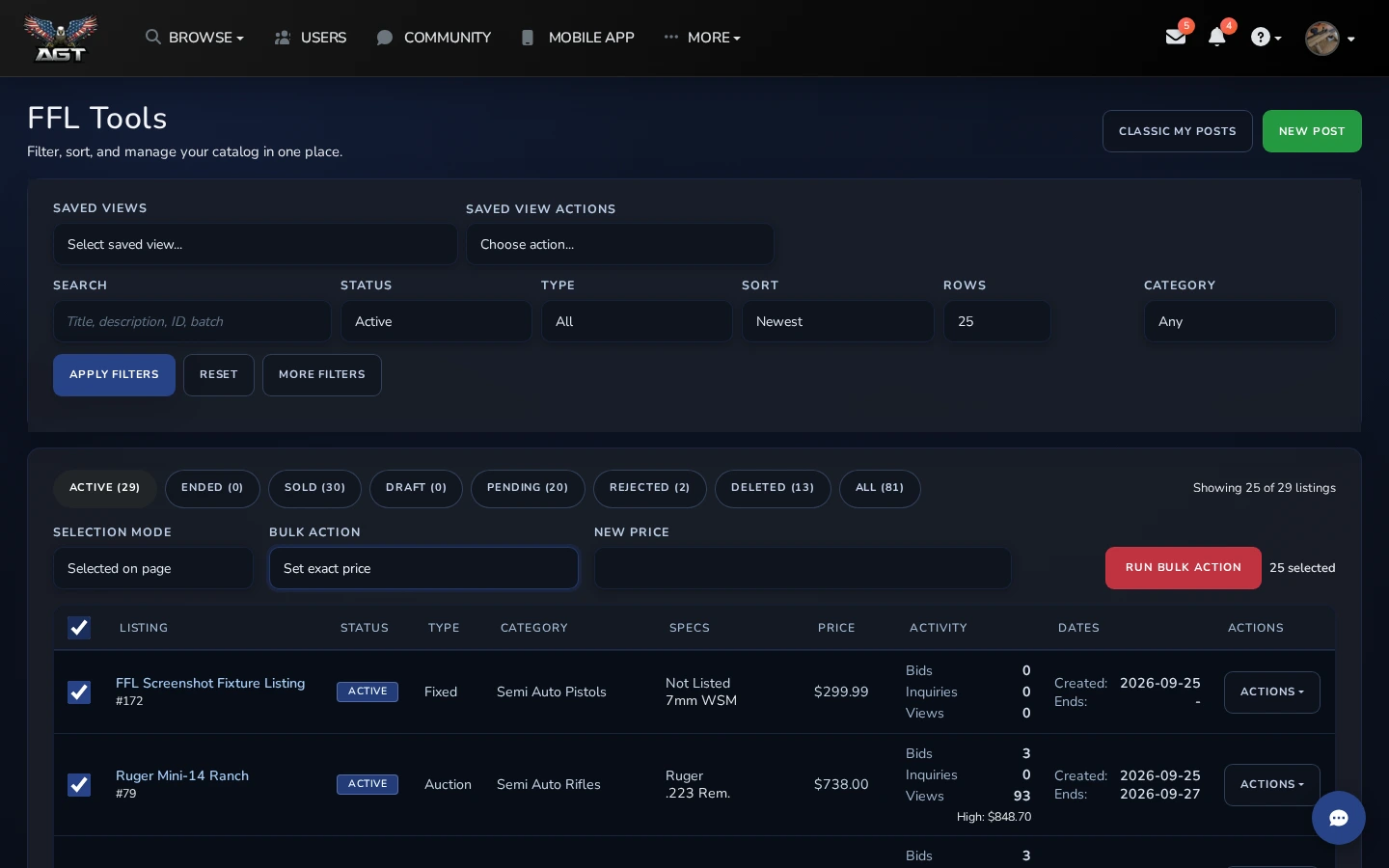 FFL Tools - Desktop view