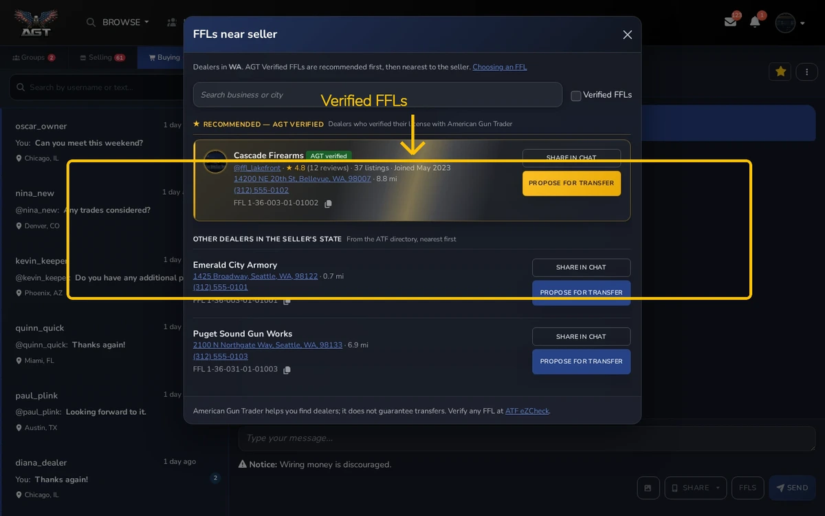 FFL Referrals - Desktop view