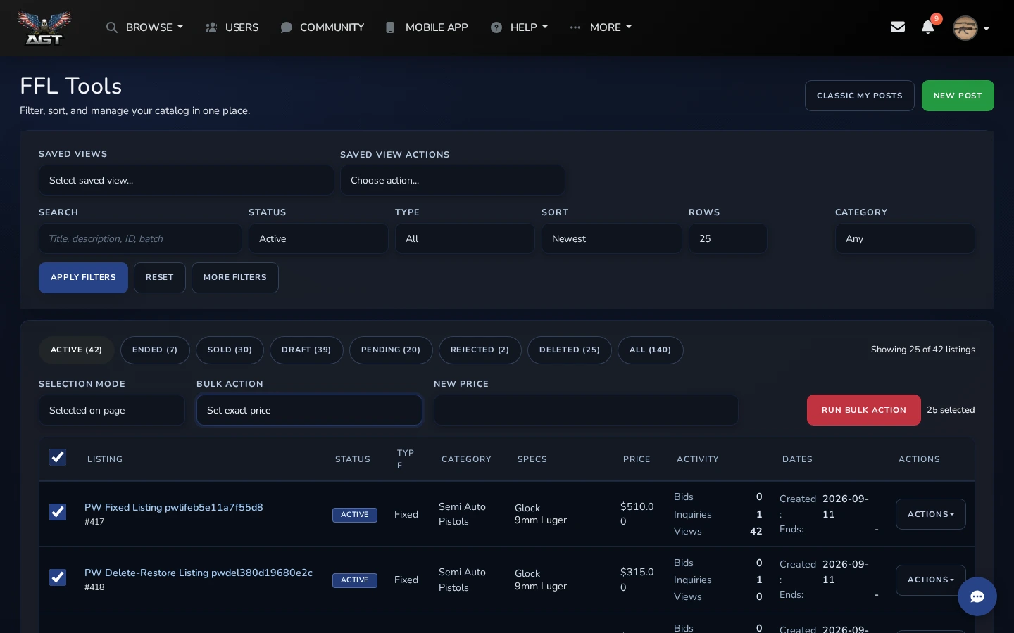 FFL Tools - Desktop view