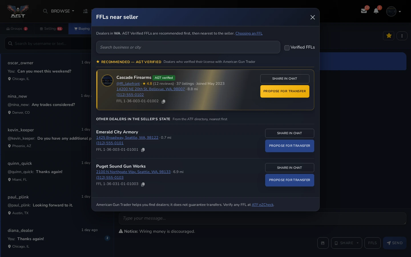 FFL Referrals - Desktop view
