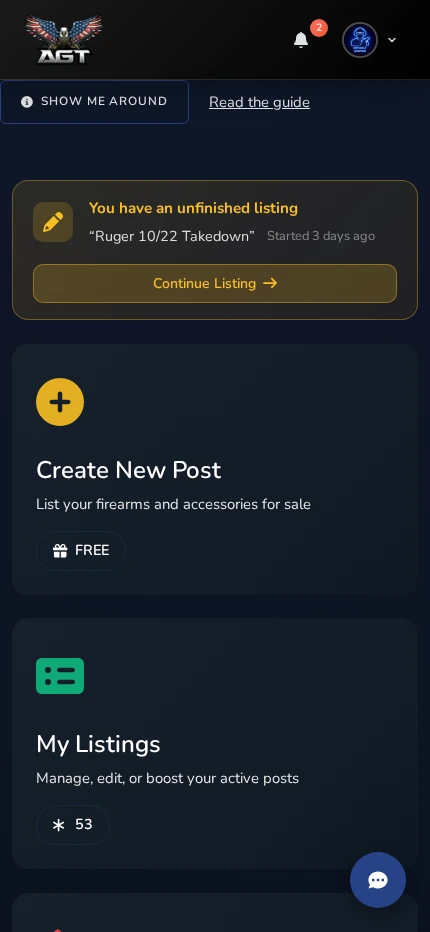 Dashboard - Mobile view
