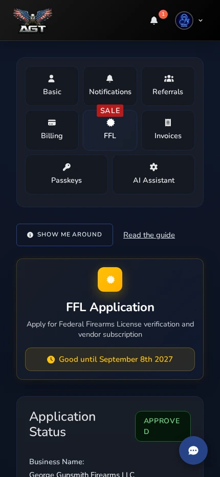 FFL Verification - Mobile view