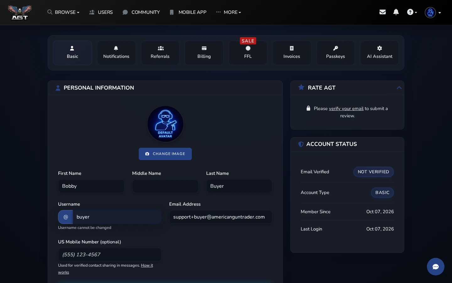 Account Settings help articles