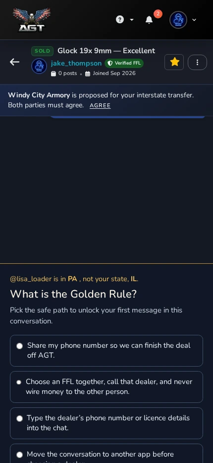 Messages - Mobile view